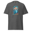 Gray t-shirt featuring a muscular male mermaid design, LGBTQ Merpride - Male Merman - Handsome Mermaid Shirt.