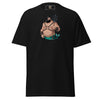 Black t-shirt featuring a male merman with a trident for LGBTQ Merpride - Male Merman - Leather Chub & Bear Mermaid Shirt.