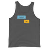 Looking? Yep. Grindr Dialogues LGBT Gay Tank Top in dark gray with text design.