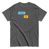 Gray funny gay shirt with text bubbles: 'Looking?' and 'Yep.' LGBT clothing.