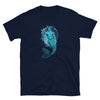 Navy t-shirt with a muscular mermaid graphic, gay shirt, Merdaddy Shirt Gift for Dad Merman Mermaid Lover Mermaid Dad Birthday Merdad.