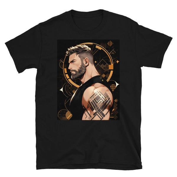 Muscle Gay Bear 11 Geometric Abstract Art Shirt featuring a stylish male graphic design.