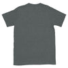 Back view of a grey gay shirt, part of Muscle Gay Bear on the moon Art Shirt, Gay Art Shirt for Gay Pride.