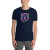 Party Gay Bear T-Shirt featuring a colorful bear design on a navy shirt.