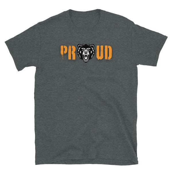 Proud Gay Bear - Gay Pride Shirt featuring bear graphic on dark heather tee.