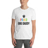 Proud Gay Dog Dad Shirt - LGBT Shirts Men, Gay Proud Dog T-Shirt on model, white cotton.