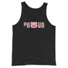 Black tank top featuring a pink pig graphic, part of Proud Pig - Gay Bear Tank Top / Gay Pride Gay Bear Gift.