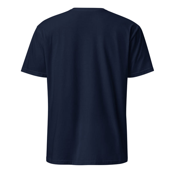 Back view of Queer as Folk T-Shirt – Retro LGBTQ+ Pride Tee for Fans & Allies in navy blue.