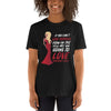 Black t-shirt featuring Ru Paul Love Yourself quote, proud gay pride apparel.