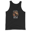 Black tank top featuring 'Save A Horse Ride A Bear' graphic, gay pride apparel.