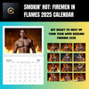 Smokin' Hot: Firemen in Flames 2026 Calendar featuring muscular firefighters and vibrant flames.