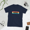 Twink Pride Flag Shirt LGBTQ+ Pride Gay Ally Adult Tee pride parade shirts lgbt tshirt gay t-shirt Dad Twink Bear Pride on navy background.