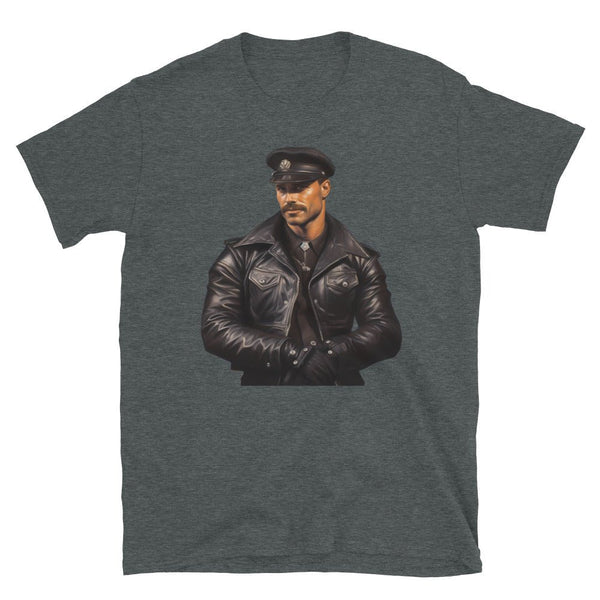 Vintage Daddy 2 Shirt of Leather Daddy Gay LGBTQ Pride Leather Daddy Gay Pride with a muscular man in a leather jacket.