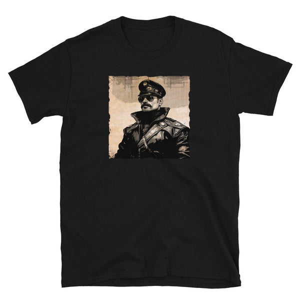 Vintage Dom daddy gay shirt Leather Daddy Gay LGBT Pride design on black t-shirt.